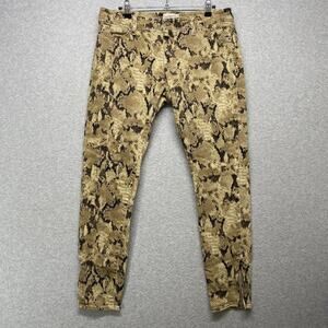 Denim Supply Ralph Lauren Jeans Womens 31 Snakeskin Print Skinny Zipper Ankles
